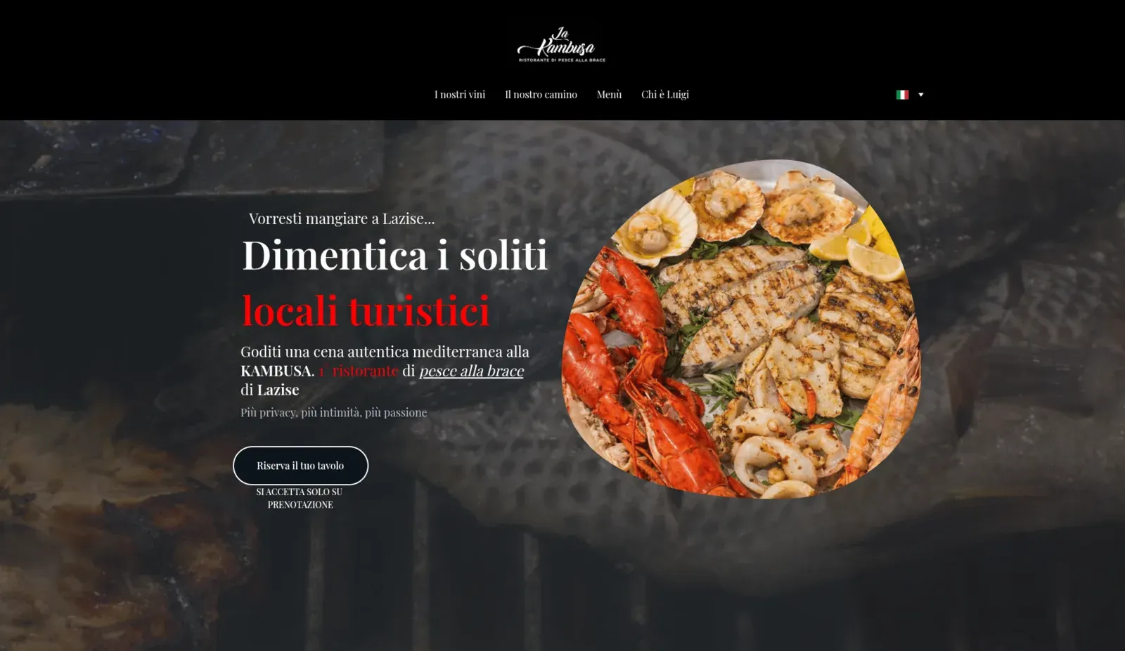 Anteprima del sito La Kambusa di Lazise realizzato da PrenotazioniPlus